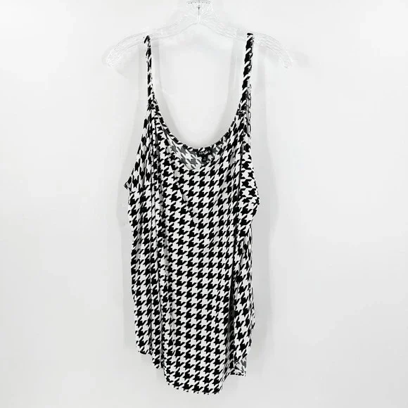 Women's Black and White Houndstooth Top - Picture 2 of 12